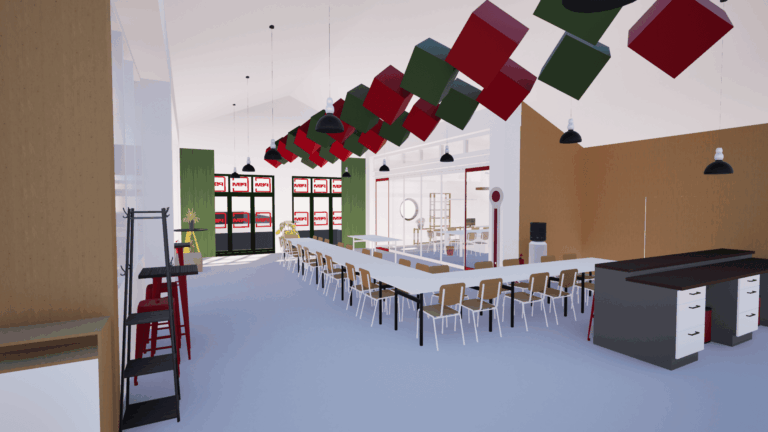 Rendering des 4. Obergeschosses des PBVI-Gebäudes