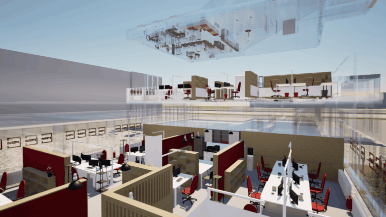 Außenansicht eines Renderings des PBVI-Gebäudes